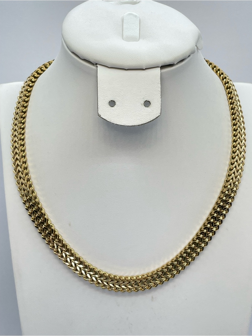 Gold Stainless Steel Weighted Chevron Chain Necklace Bold Statement